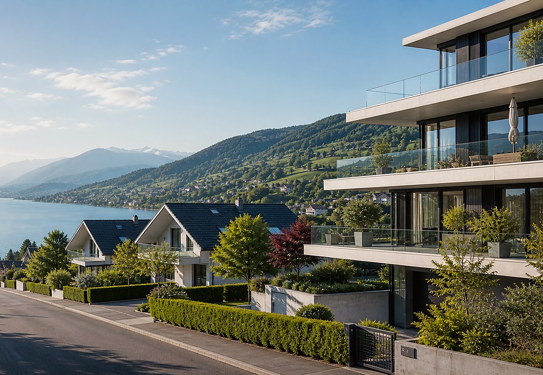 Visuel immobilier premium local pour Anières