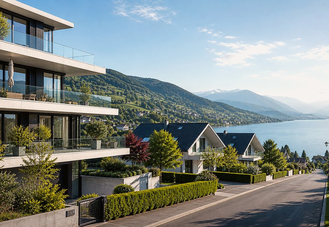 Visuel immobilier premium local pour Givrins