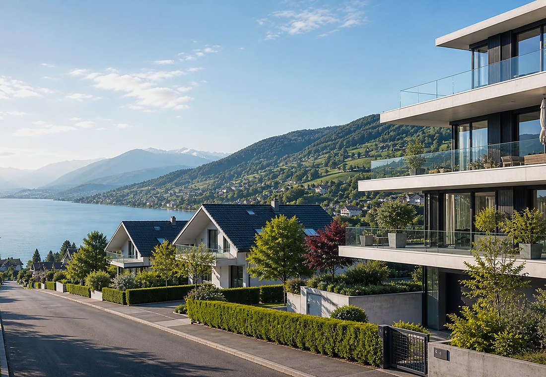Visuel immobilier premium local pour Gryon