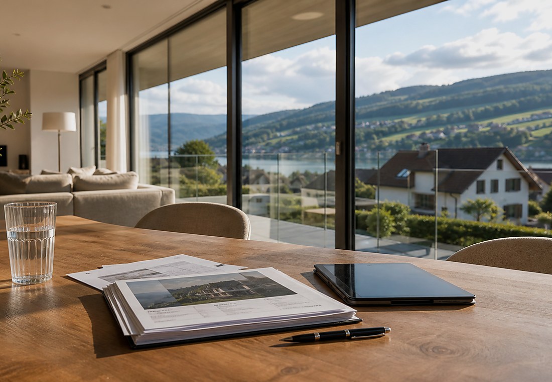 Visuel immobilier premium local pour Hüttikon