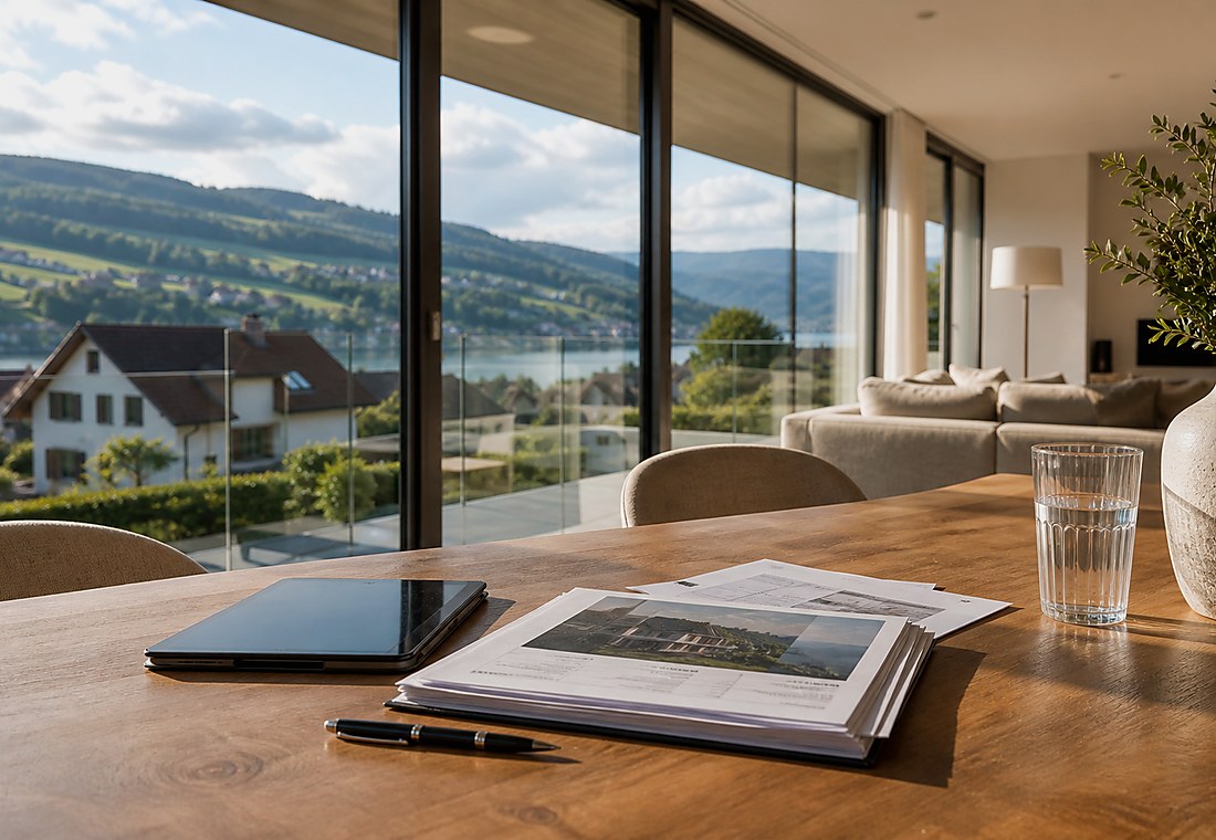 Visuel immobilier premium local pour Oberhofen am Thunersee