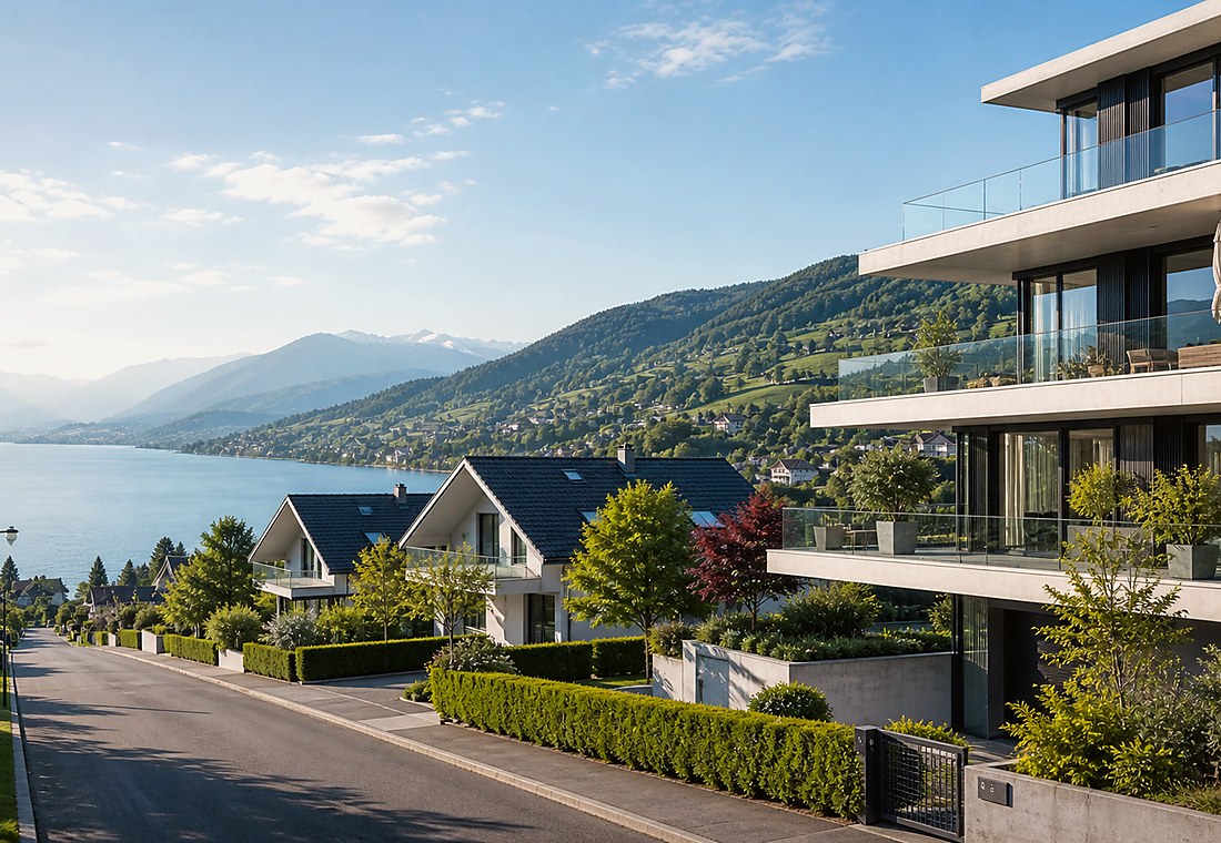 Visuel immobilier premium local pour Porza