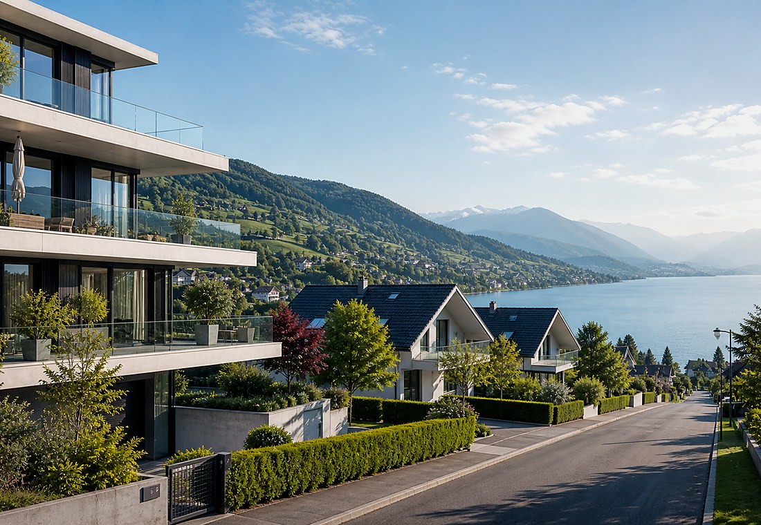 Visuel immobilier premium local pour Presinge