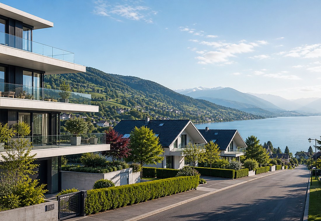 Visuel immobilier premium local pour Therwil