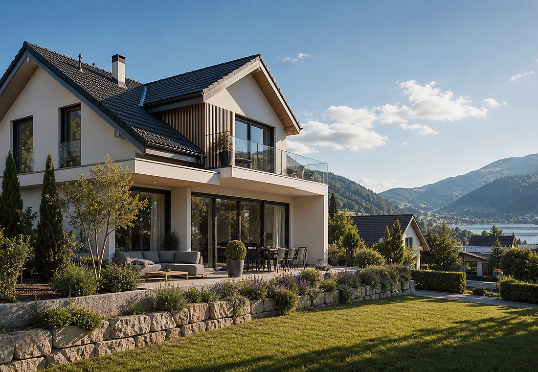 Visuel immobilier premium local pour Trin
